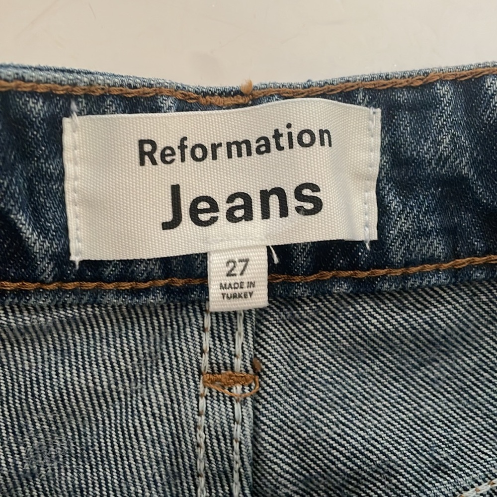 Reformation Cynthia High Rise Straight Long Jeans in Disco size 27 - Picture 3 of 9